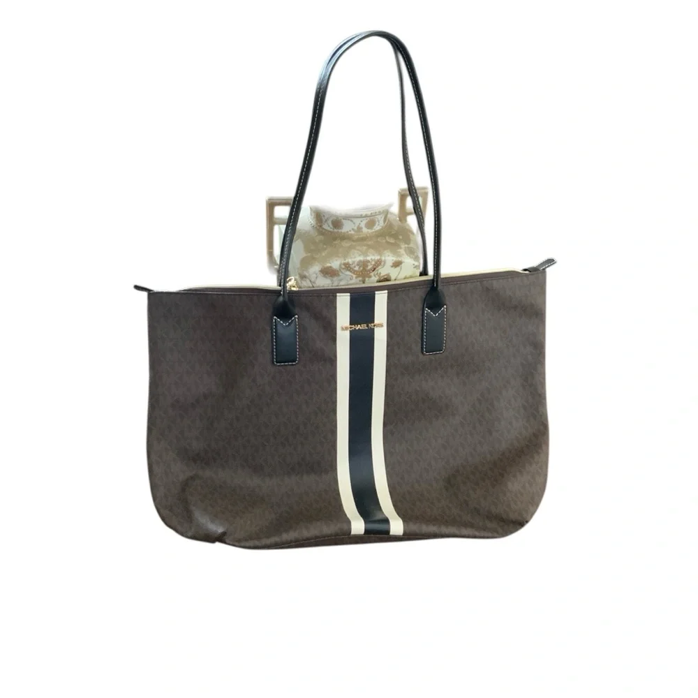 Michael Kors Brown and Black Tote Bag. Large - Picture 1 of 6